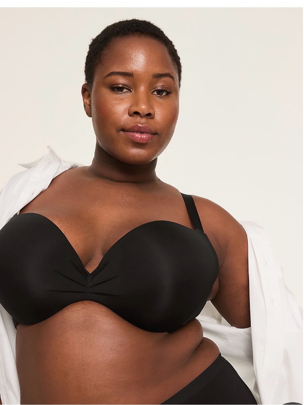 Cacique Black Full-Coverage Max boost plunge Bra